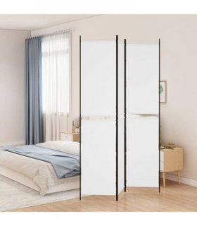 vidaXL 3-Panel Room Divider White 150x220 cm Fabric — Size: 150 x 220 cm — V0671954943