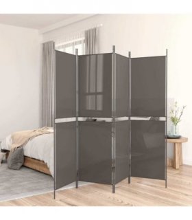 vidaXL 4-Panel Room Divider Anthracite 200x220 cm Fabric — Size: 200 x 220 cm — V0671954945