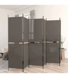 vidaXL 6-Panel Room Divider Anthracite 300x180 cm Fabric — Size: 300 x 180 cm