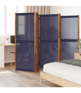 vidaXL 5-Panel Room Divider Dark Blue 350x180 cm — Size: 350 x 180 cm