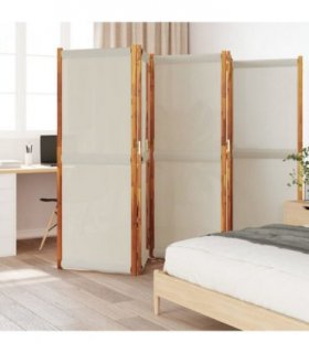 vidaXL 5-Panel Room Divider Light Grey 350x180 cm — Size: 350 x 180 cm