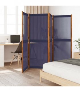 vidaXL 4-Panel Room Divider Dark Blue 280x180 cm — Size: 280 x 180 cm
