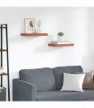 vidaXL Wall Shelf 2 pcs Red 40 x 23.5 x 4 cm Engineered Wood — Size: 40 x 23.5 x 3.8 cm
