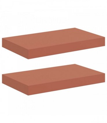 vidaXL Wall Shelf 2 pcs Red 40 x 23.5 x 4 cm Engineered Wood — Size: 40 x 23.5 x 3.8 cm
