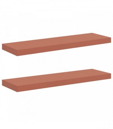 vidaXL Wall Shelf 2 pcs Red 80 x 23.5 x 4 cm Engineered Wood — Size: 80 x 23.5 x 3.8 cm