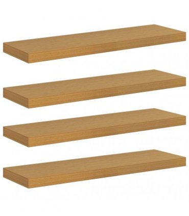 vidaXL Wall Shelf 4 pcs Beige 80 x 23.5 x 4 cm Engineered Wood — Size: 80 x 23.5 x 3.8 cm