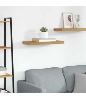 vidaXL Wall Shelf Wall-mounted Beige 60 x 23 x 4 cm Engineered Wood — Size: 60 x 23.5 x 3.8 cm