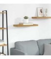 vidaXL Wall Shelf Wall-mounted Beige 60 x 23 x 4 cm Engineered Wood — Size: 60 x 23.5 x 3.8 cm