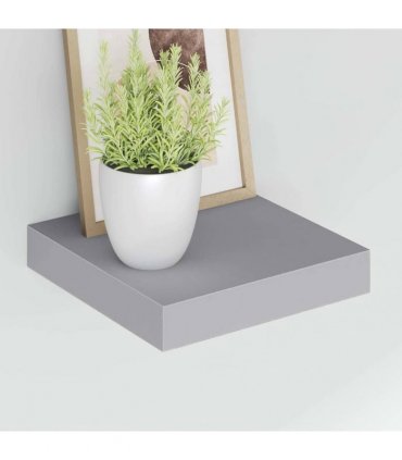vidaXL Floating Wall Shelves 2 pcs Grey 23x23.5x3.8 cm MDF — Size: 23 x 23.5 x 3.8 cm