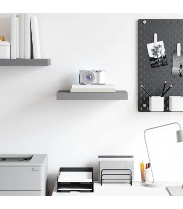 vidaXL Floating Wall Shelf Grey 40x23x3.8 cm MDF — Size: 40 x 23 x 3.8 cm