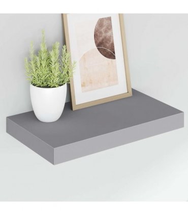 vidaXL Floating Wall Shelf Grey 40x23x3.8 cm MDF — Size: 40 x 23 x 3.8 cm