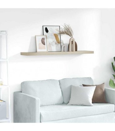 vidaXL Floating Wall Shelf Oak 120x23.5x3.8 cm MDF — Size: 120 x 23.5 x 3.8 cm