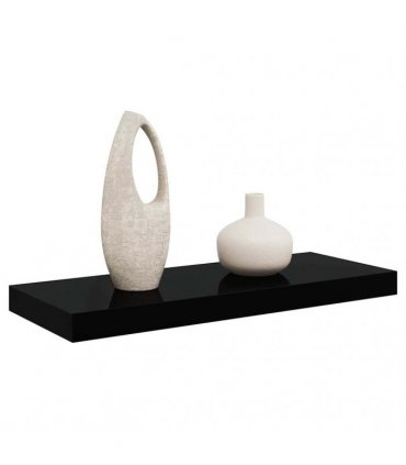 vidaXL Floating Wall Shelf High Gloss Black 60x23.5x3.8 cm MDF — Size: 60 x 23.5 x 3.8 cm