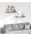 vidaXL Floating Wall Shelves 2 pcs Grey 80x23.5x3.8 cm MDF — Size: 80 x 23.5 x 3.8 cm