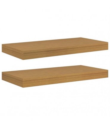 vidaXL Wall Shelf 2 pcs Beige 50 x 23 x 4 cm Engineered Wood — Size: 50 x 23.5 x 3.8 cm