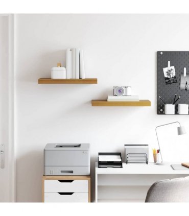 vidaXL Wall Shelf 2 pcs Beige 50 x 23 x 4 cm Engineered Wood — Size: 50 x 23.5 x 3.8 cm