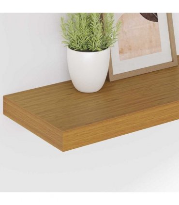 vidaXL Wall Shelf 2 pcs Beige 50 x 23 x 4 cm Engineered Wood — Size: 50 x 23.5 x 3.8 cm