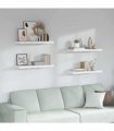 vidaXL Wall Shelf 4 pcs White Marble 80 x 23.5 x 4 cm Engineered Wood — Size: 80 x 23.5 x 3.8 cm