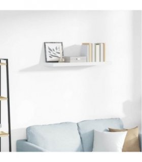 vidaXL Floating Wall Shelf High Gloss White 80x23.5x3.8 cm MDF — Size: 80 x 23.5 x 3.8 cm