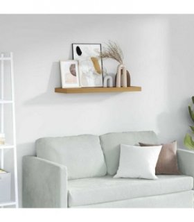 vidaXL Wall Shelf Wall-mounted Brown 90 x 23.5 x 4 cm Engineered Wood — Size: 90 x 23.5 x 3.8 cm