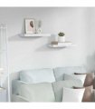 vidaXL Wall Shelf 2 pcs White Marble 50 x 23.5 x 4 cm Engineered Wood — Size: 50 x 23.5 x 3.8 cm