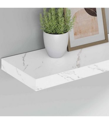 vidaXL Wall Shelf 2 pcs White Marble 50 x 23.5 x 4 cm Engineered Wood — Size: 50 x 23.5 x 3.8 cm