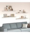 vidaXL Floating Wall Shelves 4 pcs Oak and White 120x23.5x3.8 cm MDF — Size: 120 x 23.5 x 3.8 cm