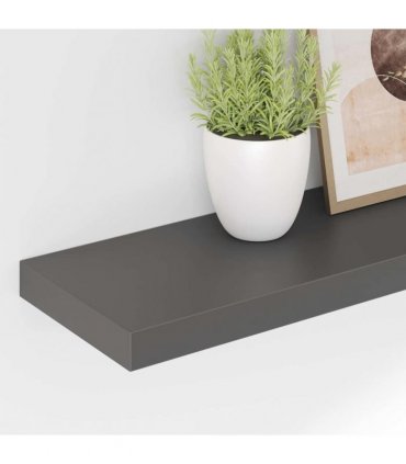 vidaXL Floating Wall Shelves 4 pcs High Gloss Grey 120x23.5x3.8 cm MDF — Size: 120 x 23.5 x 3.8 cm