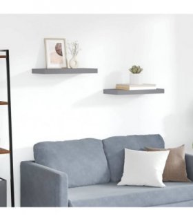 vidaXL Floating Wall Shelf Grey 50x23x3.8 cm MDF — Size: 50 x 23 x 3.8 cm