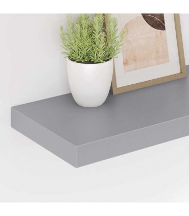 vidaXL Floating Wall Shelf Grey 50x23x3.8 cm MDF — Size: 50 x 23 x 3.8 cm