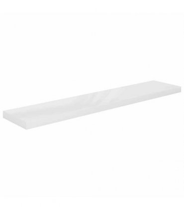 vidaXL Floating Wall Shelf High Gloss White 120x23.5x3.8 cm MDF — Size: 120 x 23.5 x 3.8 cm