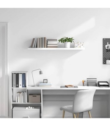 vidaXL Floating Wall Shelf High Gloss White 120x23.5x3.8 cm MDF — Size: 120 x 23.5 x 3.8 cm