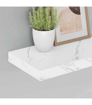 vidaXL Wall Shelf 4 pcs White Marble 40 x 23.5 x 4 cm Engineered Wood — Size: 40 x 23.5 x 3.8 cm