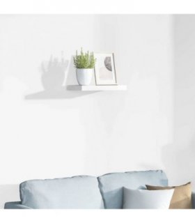vidaXL Floating Wall Shelf High Gloss White 40x23x3.8 cm MDF — Size: 40 x 23 x 3.8 cm