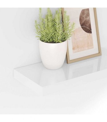 vidaXL Floating Wall Shelves 4 pcs High Gloss White 50x23x3.8 cm MDF — Size: 50 x 23 x 3.8 cm