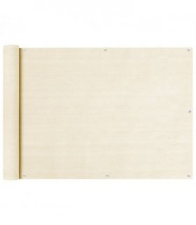 vidaXL Balcony Screen Cream 75x400 cm HDPE — Size: 75 x 400 cm
