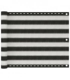 vidaXL Balcony Screen HDPE 75x600 cm Anthracite and White — Size: 75 x 600 cm