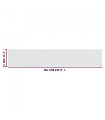 vidaXL Balcony Screen White 90x500 cm HDPE — Size: 90 x 500 cm