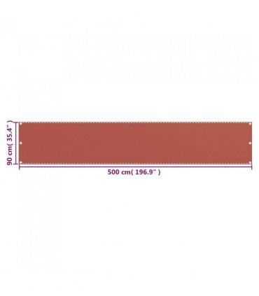 vidaXL Balcony Screen Terracotta 90x500 cm HDPE — Size: 90 x 500 cm