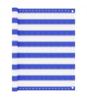 vidaXL Balcony Screen Blue and White 90x500 cm HDPE — Size: 90 x 500 cm