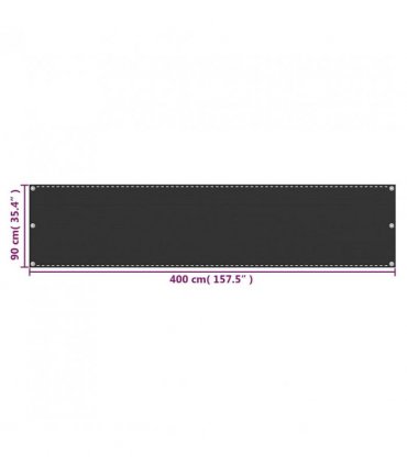 vidaXL Balcony Screen HDPE 90x400 cm Anthracite — Size: 90 x 400 cm