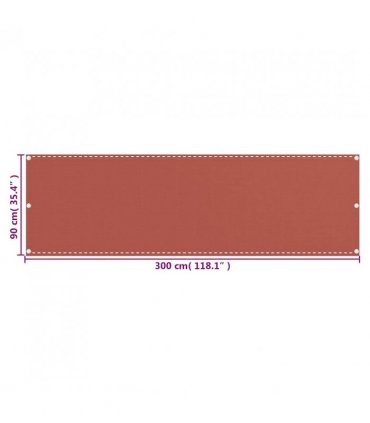 vidaXL Balcony Screen Terracotta 90x300 cm HDPE — Size: 90 x 300 cm