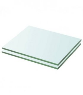 vidaXL Shelves 2 pcs Panel Glass Clear 20x20 cm — Size: 20 x 20 cm