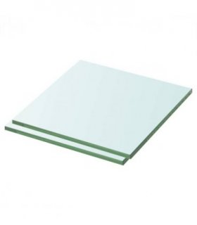 vidaXL Shelves 2 pcs Panel Glass Clear 30x30 cm — Size: 30 x 30 cm