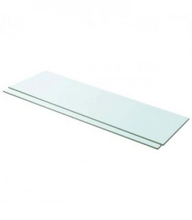 vidaXL Shelves 2 pcs Panel Glass Clear 100x30 cm — Size: 100 x 30 cm