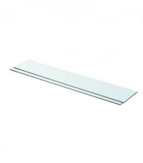 vidaXL Shelves 2 pcs Panel Glass Clear 80x15 cm — Size: 80 x 15 cm