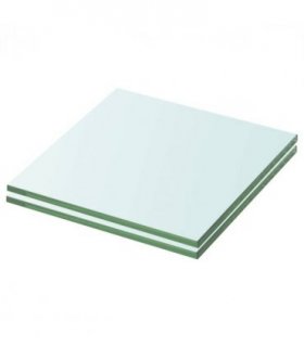 vidaXL Shelves 2 pcs Panel Glass Clear 20x15 cm — Size: 20 x 15 cm