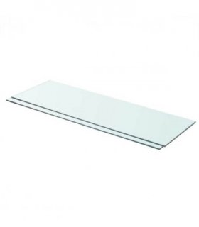 vidaXL Shelves 2 pcs Panel Glass Clear 80x25 cm — Size: 80 x 25 cm