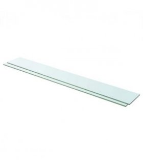vidaXL Shelves 2 pcs Panel Glass Clear 110x15 cm — Size: 110 x 15 cm