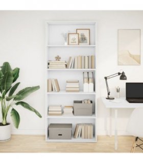 vidaXL Book Cabinet White 80x30x189 cm Engineered Wood